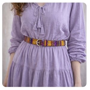 Anthropologie Boho Woven Fabric Belt | Multicolor Ethnic | Women’s